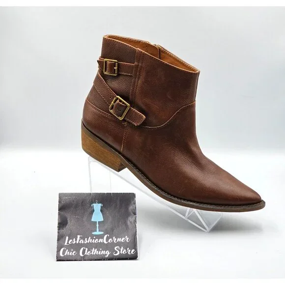 Lucky Brand Women's Brown Leather Caelyn Buckle Accents Ankle Bootie Sz 11 2972 - Picture 14 of 16